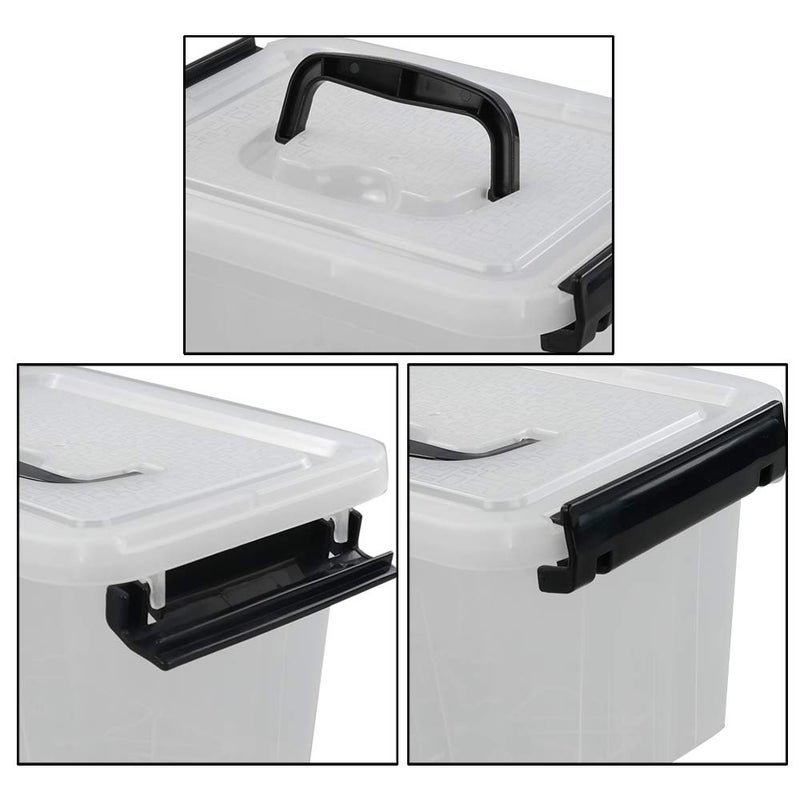Ramddy 3.5 Quart Small Plastic Storage Box with Handles, 6 Packs Clear Latching Bin with Lid - Image 4